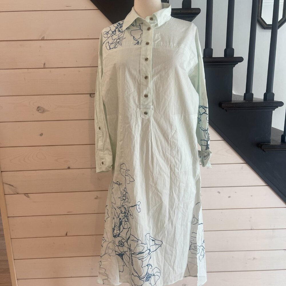 025 By Anthropologie Long Sleeve Popover Shirt Dress NWOT Oversized Size XS - Picture 6 of 12